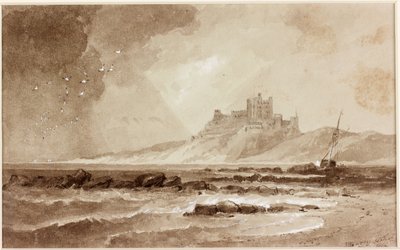 Bamburgh Castle von Norden von John Wilson Carmichael